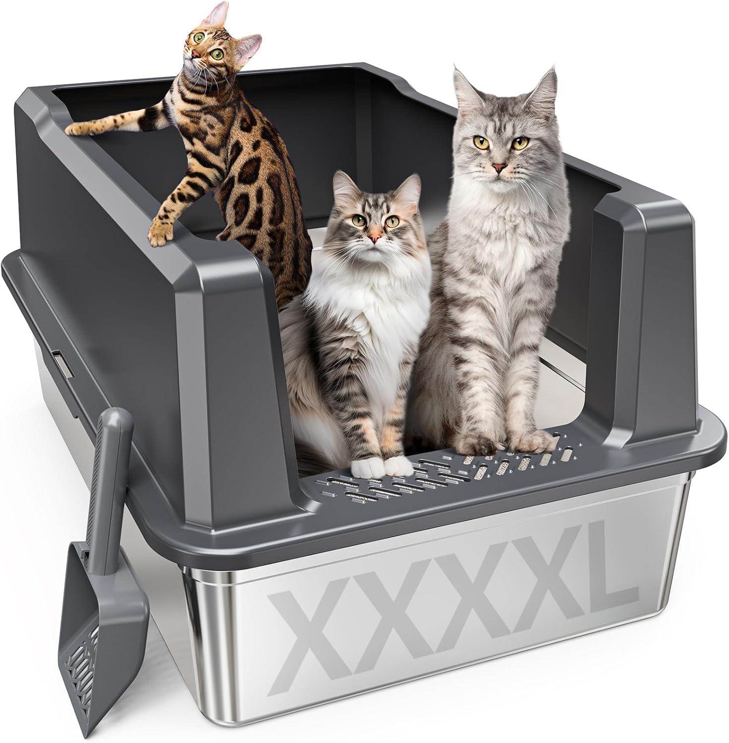 XXL Cat Box vs Small Pans: High Sides Test, Leak Proof Benefit Compared for Big Cats Today!