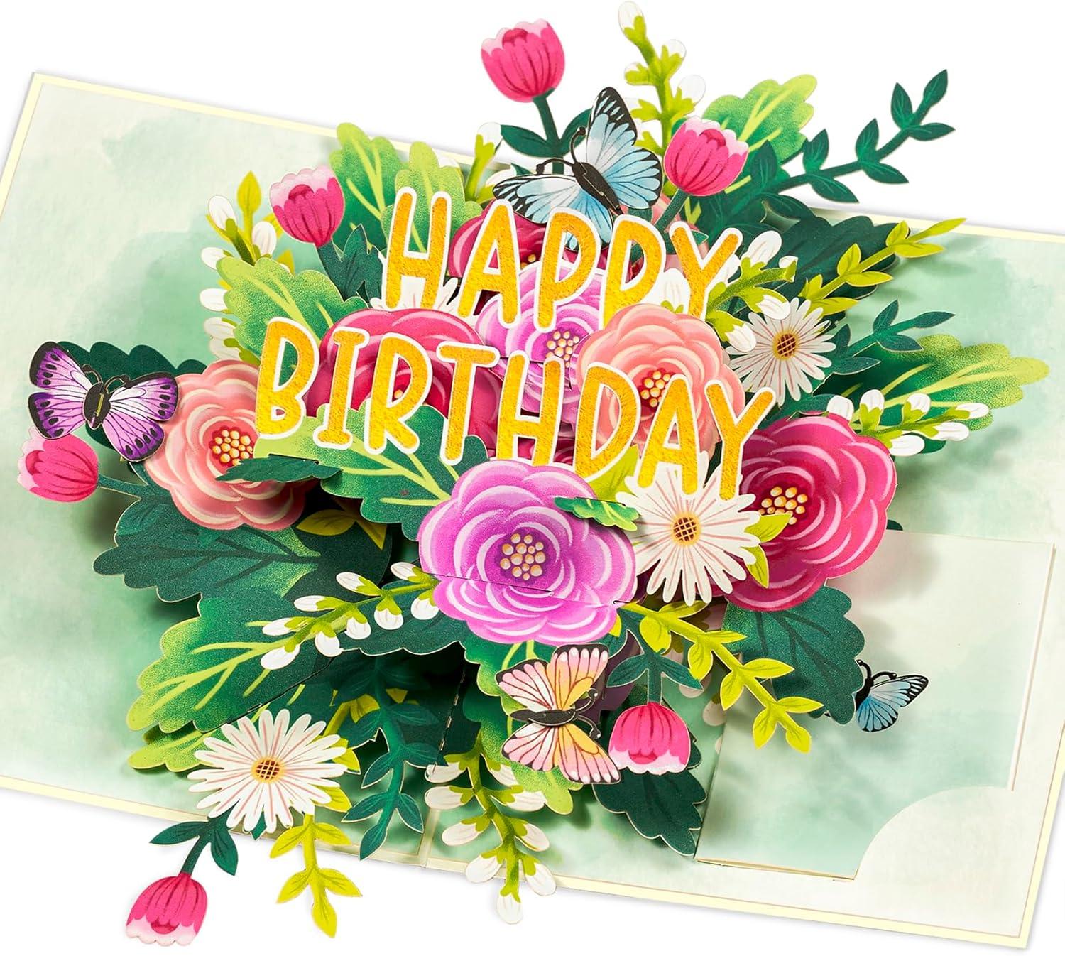 Floral Pop-Up Aunt Birthday Card - Tested Versus Hallmark's Elegant Design | Spring Trend