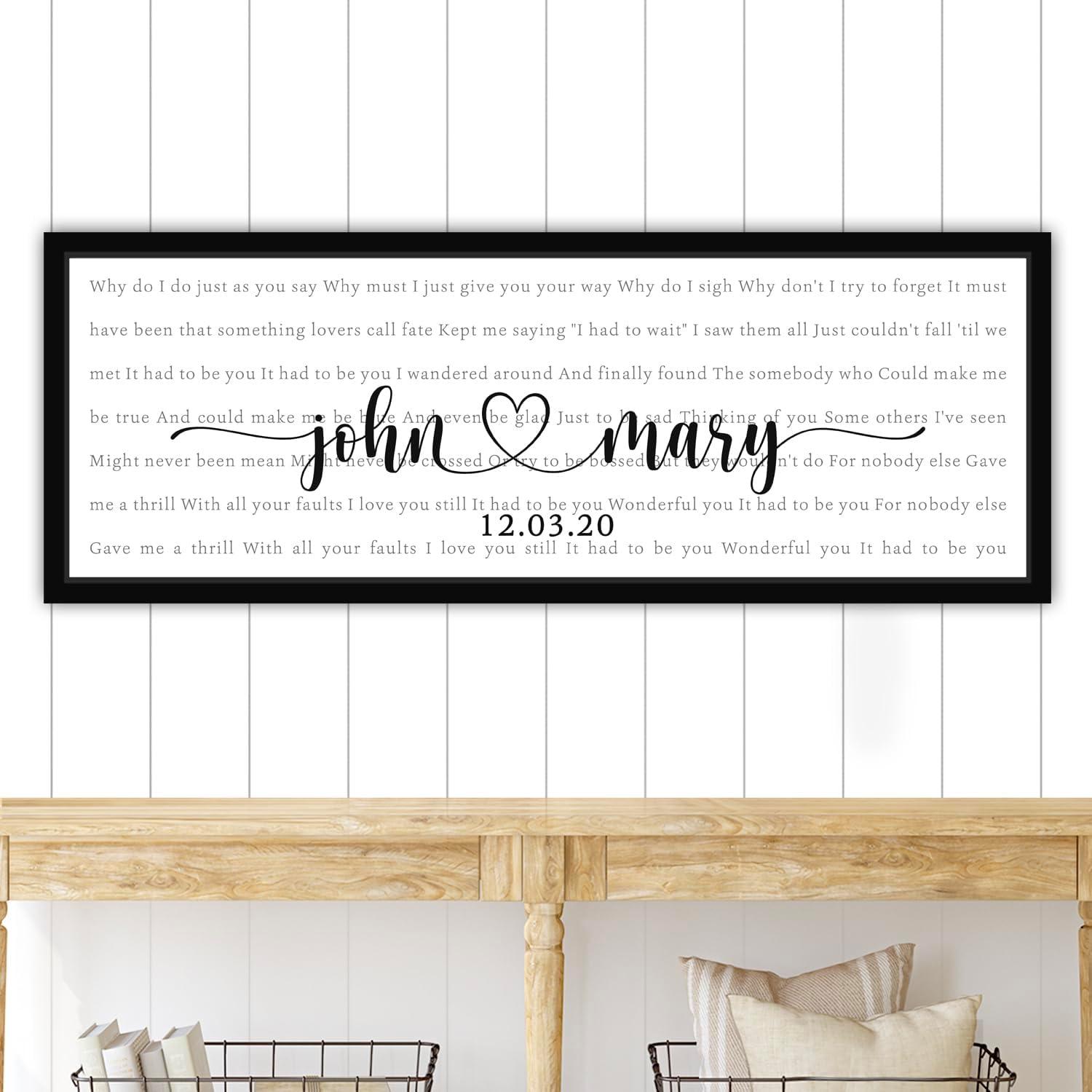 Custom Names In First Dance Lyrics... Tested Versus Trending Wall Art Display