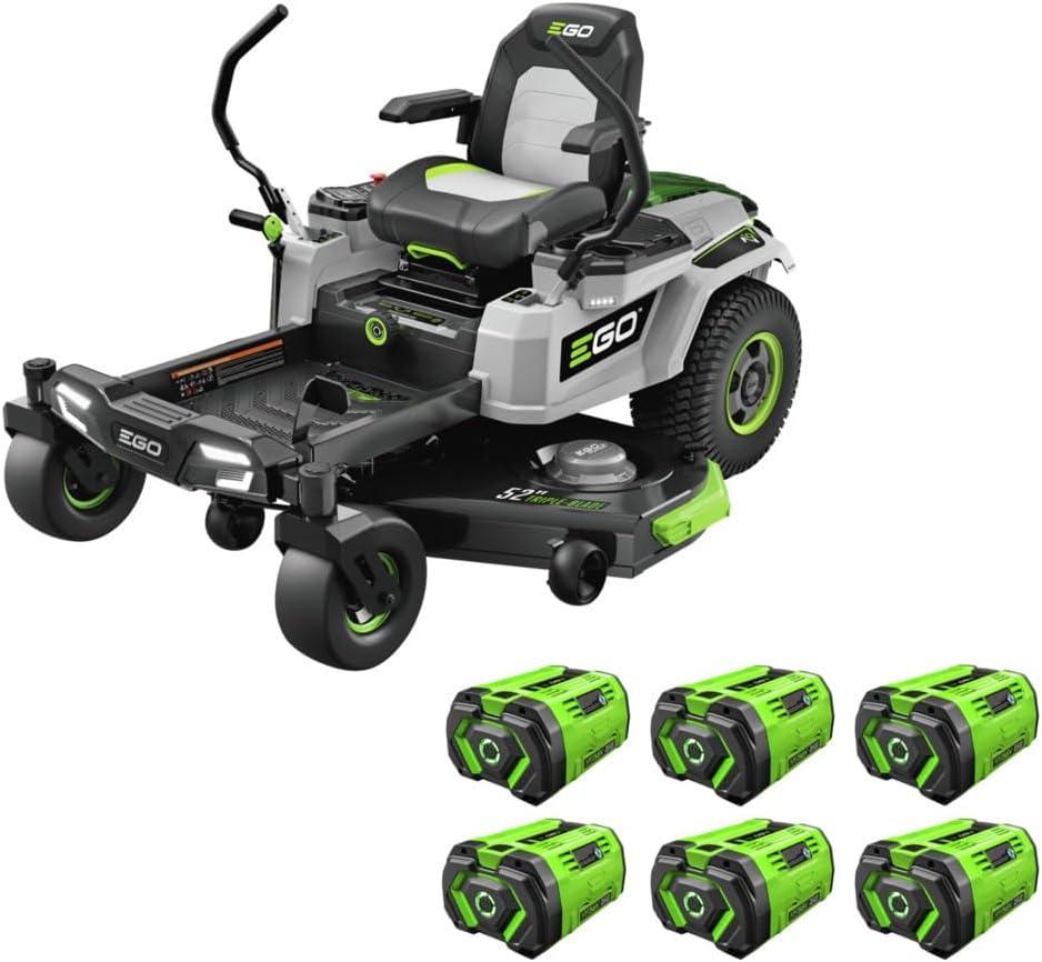 ZT5207L Versus Zero Turn: Tested 52" Deck, 6 batteries… Big grunt, small turn-radius, lawn-changing power!