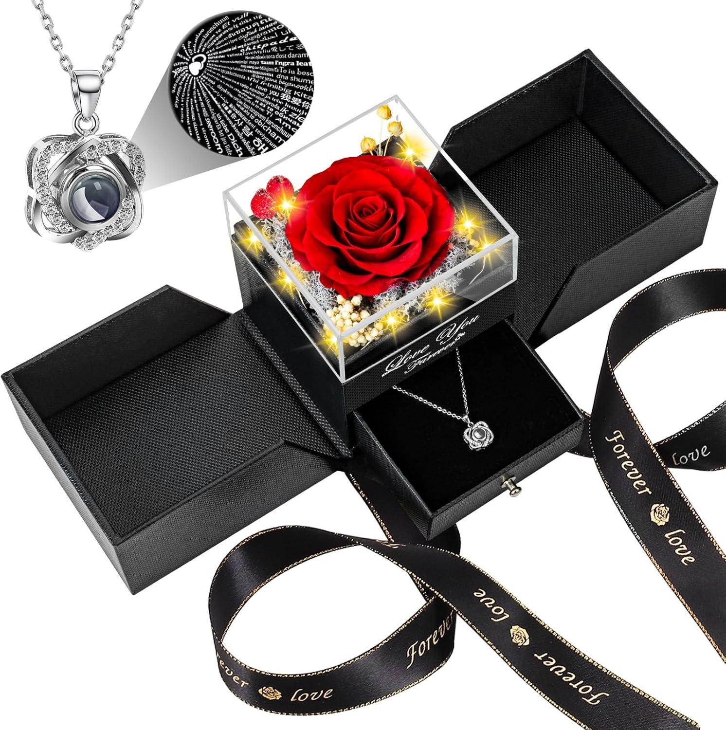 Preserved Rose Necklace Versus Heart Gift: Shocking Women's Buys… Perfect Party Choices!
