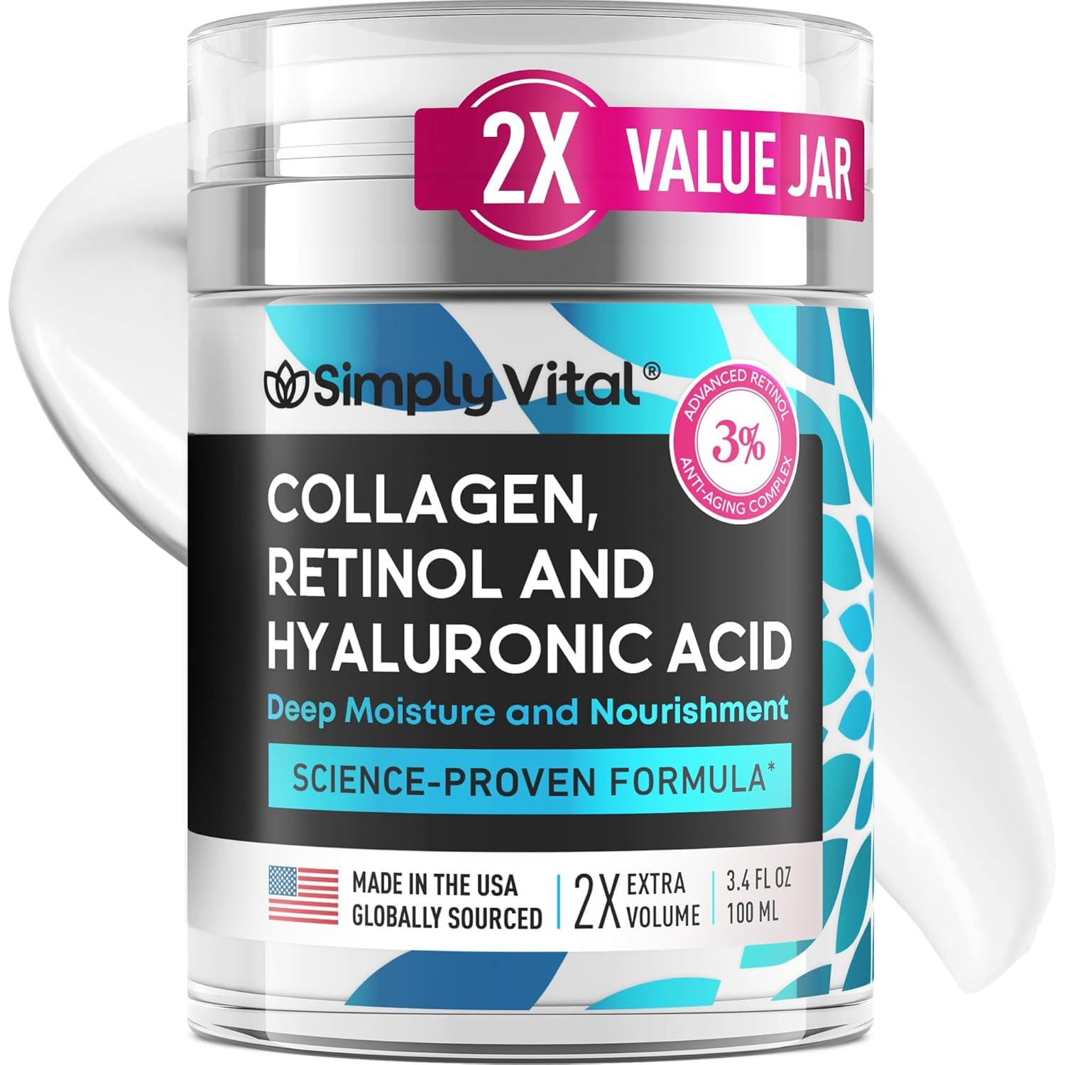 SimplyVital's Tested Collagen Retinol Hyaluronic Cream vs Retinol Use Case... Read More!