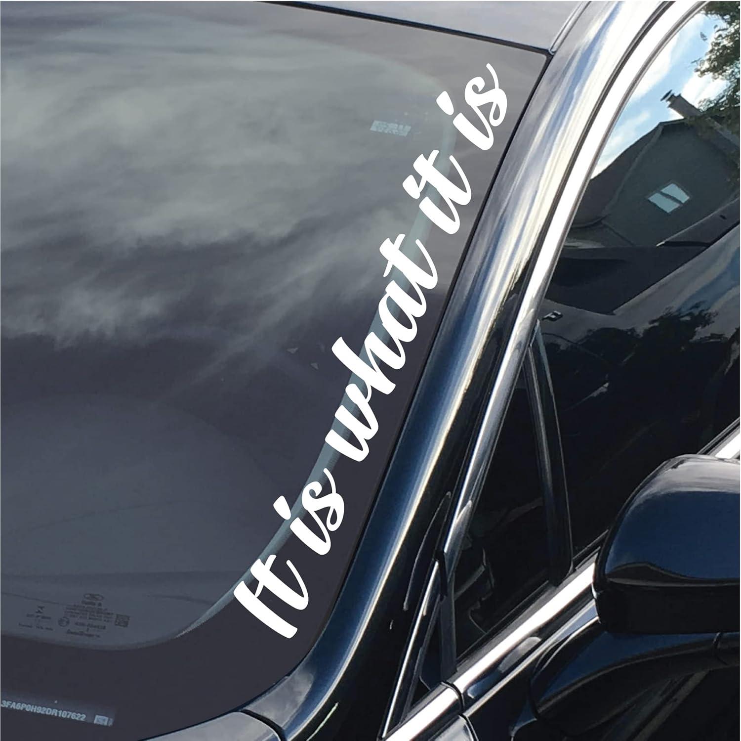 Cute JDM Script Side A Banner, Tested Versus Sticker... Car Windshield Decal Trend Insight