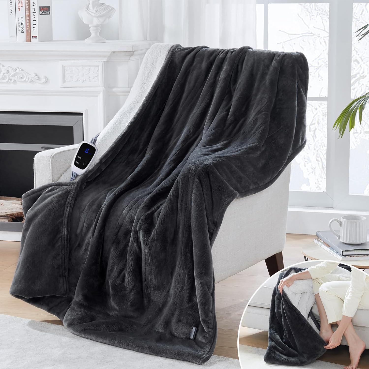 Sealy Heated ThrowVersus Cozy Relief... 6 Levels, Foot Pocket, Auto Shut-Off Tested