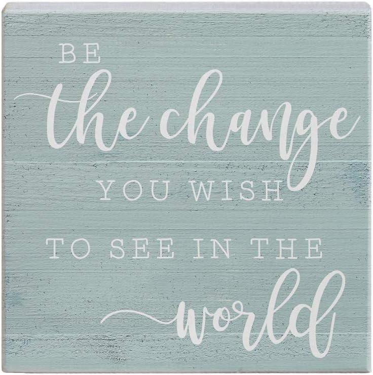Simply Said Inspire Sign: Surprising Change Tested - 5.25x5.25 Wood