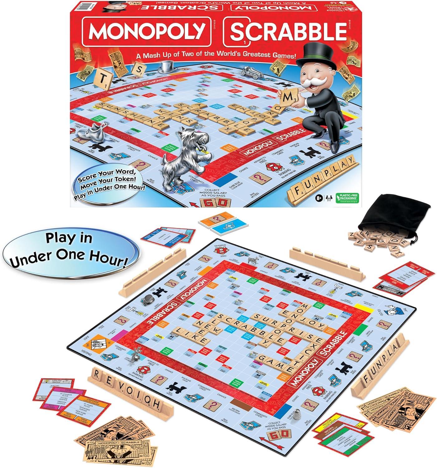 Monopoly Scrabble Showdown: Fast Scores, Quick Turns, Compare Games... Perfect Party Fun!