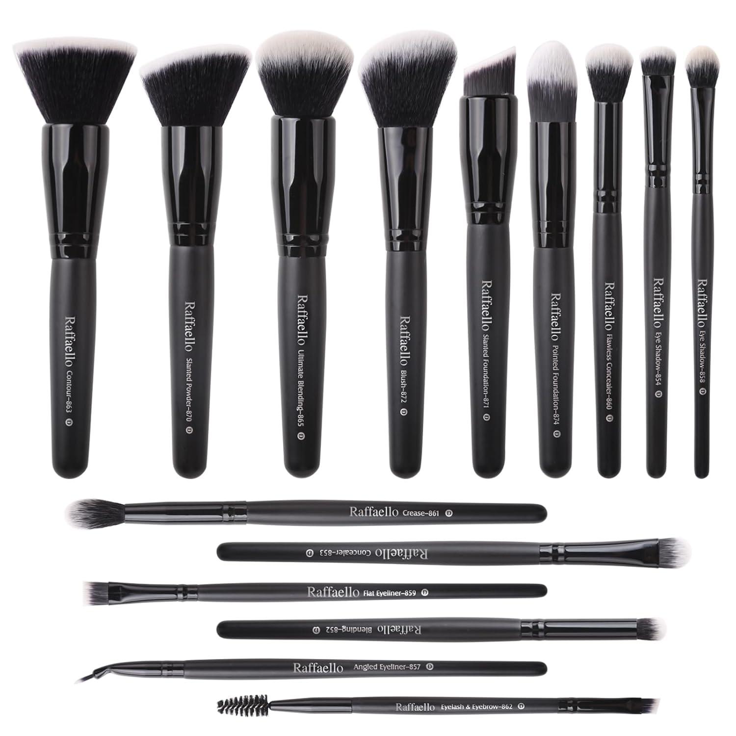 Raffaello 15-Piece Brush Set: Surprising Quality at 8.49... Compared to Falliny's Retractable Kabuki... Perfect Travel Choice