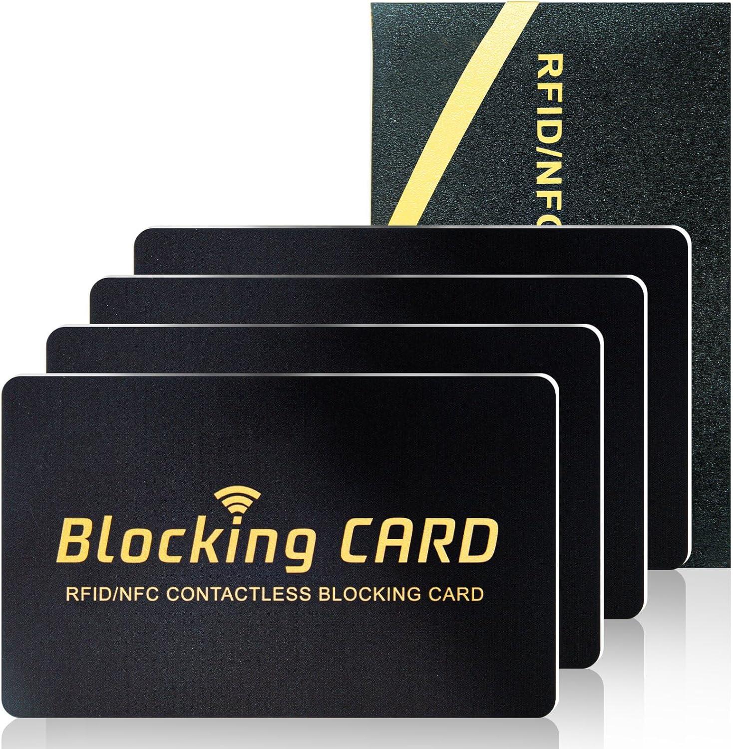 Slim RFID-Protector vs. Passportencrypt - Tested Shield Keeps Wallet Safe, Perfectly Fits, Black 4Pack...Effortless Security For Busy Lives