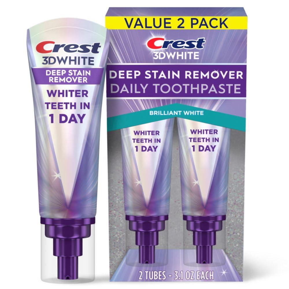 Crest White Showdown: Deep Stain vs. Brilliance - Tested, 2pk Savings!