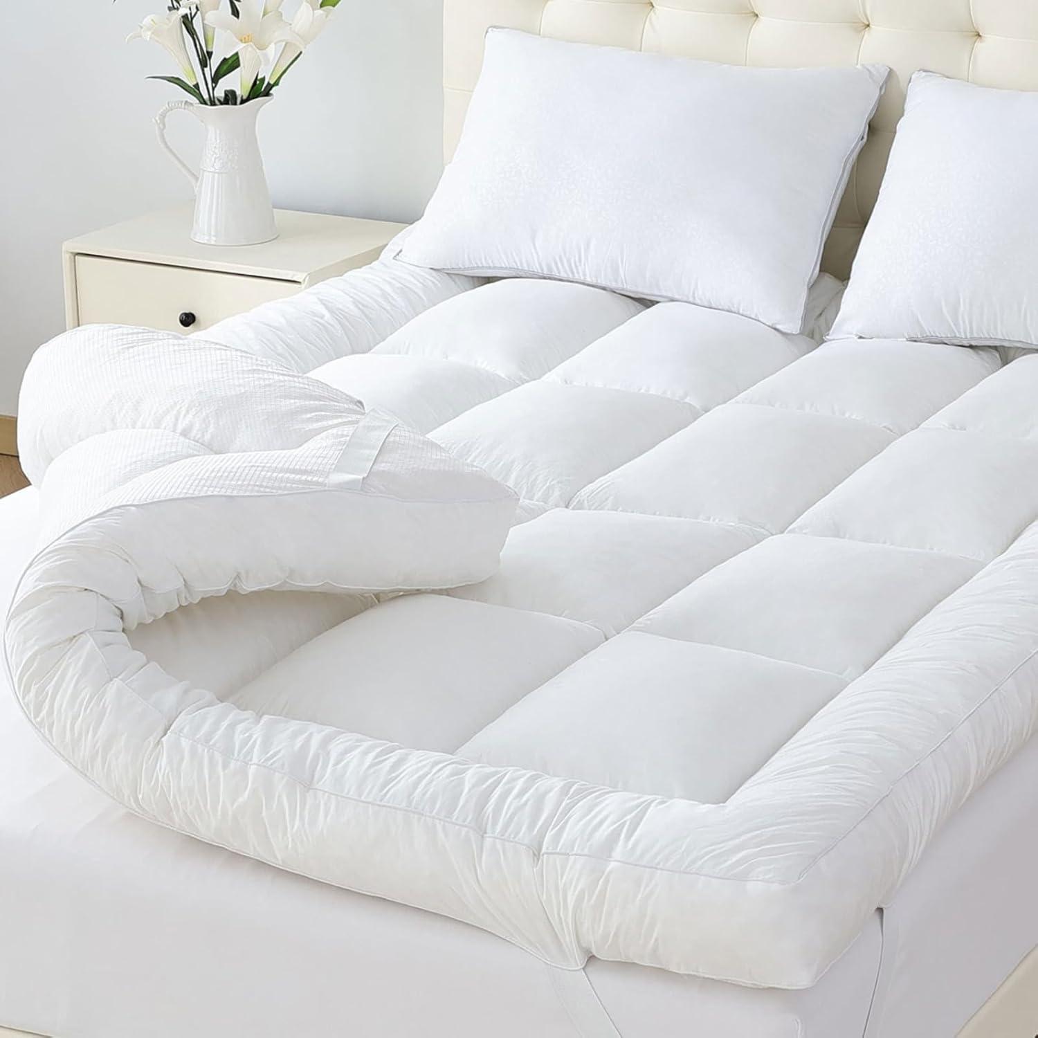 What'sBedding Topper Showdown:Memory Foam VS Cotton Pillow Top Tested for Back Pain Relief... Queens Must Decide!