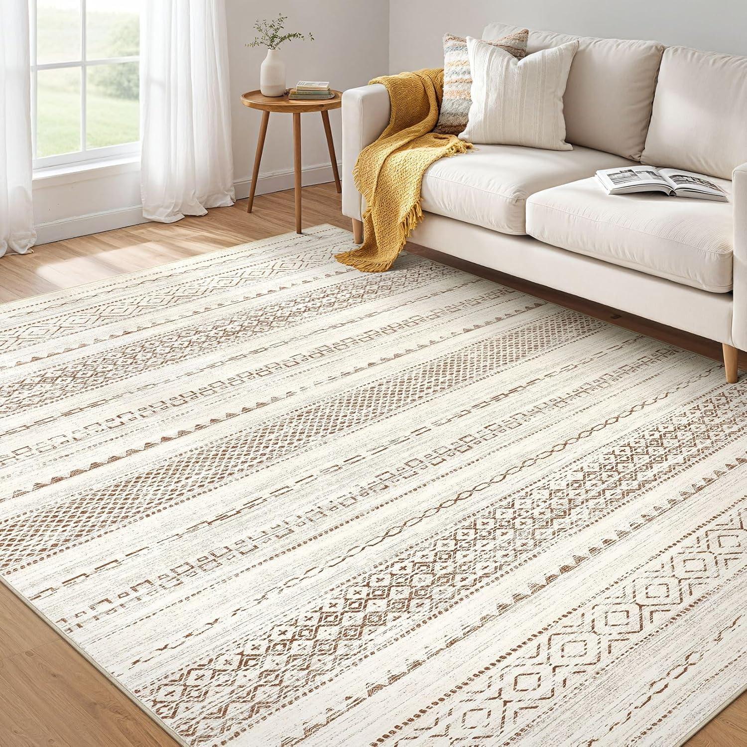 Boho 5x7 Compared: Surprising Versus Washable Farmhouse Stain-Tested Rug For Any Room