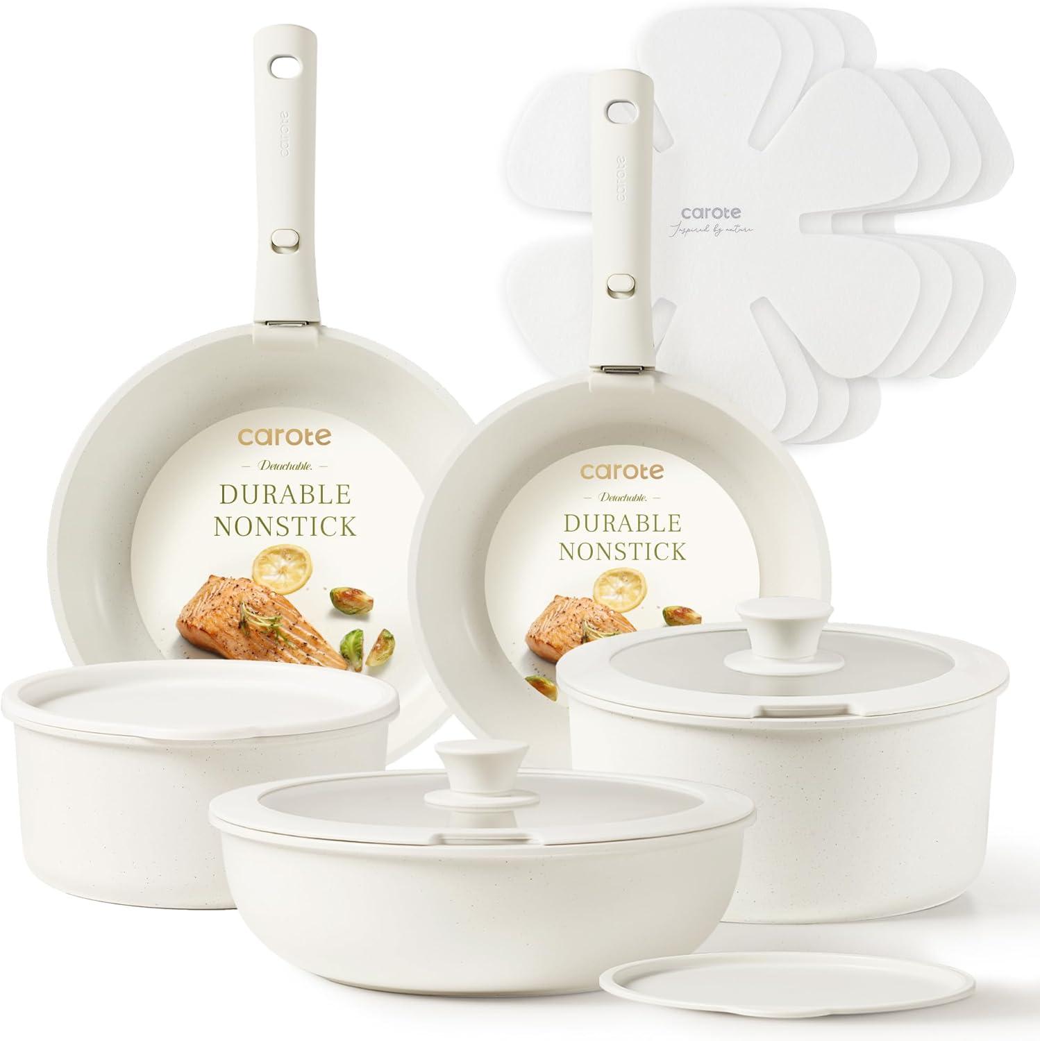 Carote Nonstick Cookware Set Compared: Oven/Fridge Safe, 15pcs... Smart Kitchen Solution!