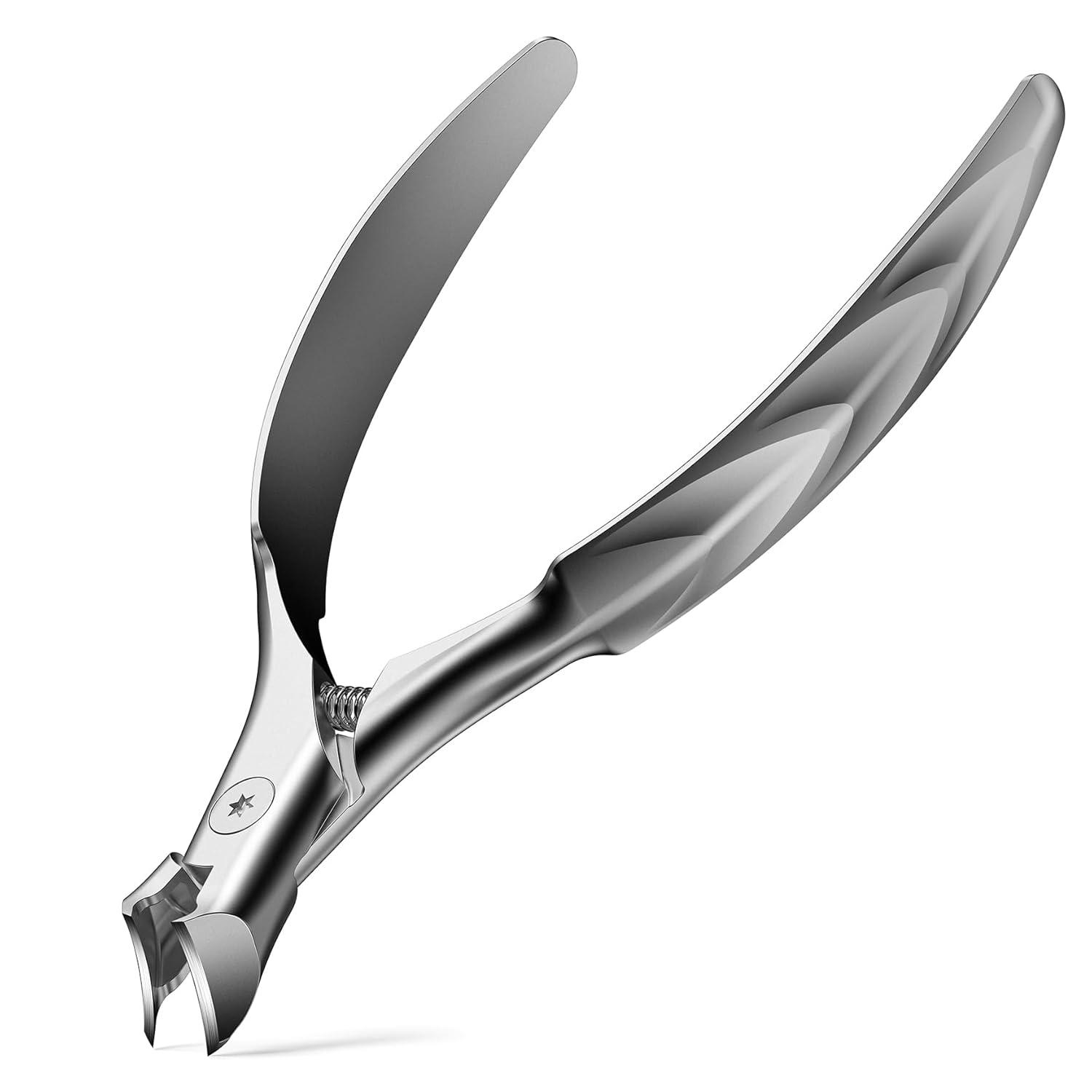 Silver Wide-Jawed tested ToeNail Clippers - Thick Nails Showdown for Seniors